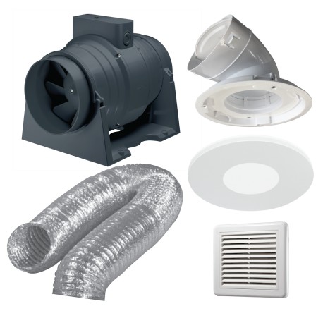 Premium Inline Exhaust Kit - Round LED Fascia