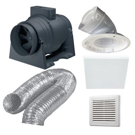 Premium Inline Exhaust Kit - Square Fascia