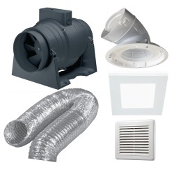 Premium Inline Exhaust Kit - Square LED Fascia